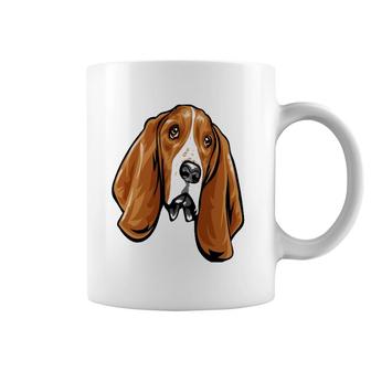 Cool Basset Hound Face Dog Lover Gift Coffee Mug | Mazezy