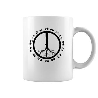 Cool Peace Sign Animal Rights Gift Funny Animal Footprints Coffee Mug | Mazezy