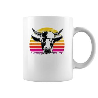 Cow Head Face Sunglasses Retro Vintage Animal Lovers Gifts Coffee Mug | Mazezy