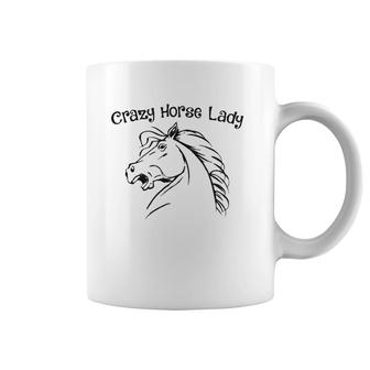 Crazy Horse Lady Funny Horse Ranch Owner Farmer Women Mom Coffee Mug | Mazezy