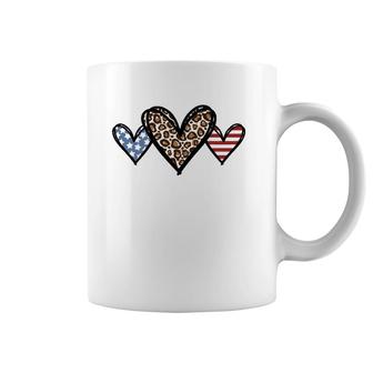 Cute American Flag Hearts Fourth 4Th Of July Usa Patriotic Coffee Mug | Mazezy