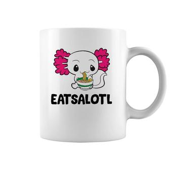 Cute Axolotl Eating Ramen Soup Eatsalotl Axolotl Coffee Mug | Mazezy