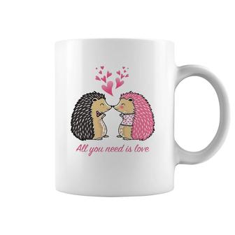 Cute Hedgehogs Kissing Valentine's Day Gift For Her Coffee Mug | Mazezy