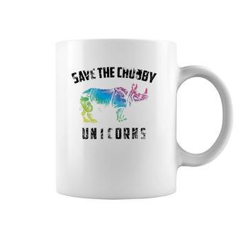 Cute Save The Chubby Unicorns Rhino Motivational Coffee Mug | Mazezy