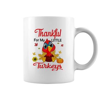 Cute Thankful For My Little Turkeys Teacher Thanksgiving Day Coffee Mug | Mazezy