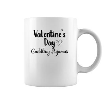 Cute Valentine's Day Cuddling Pajamas For Relaxing In The Pjs Coffee Mug | Mazezy