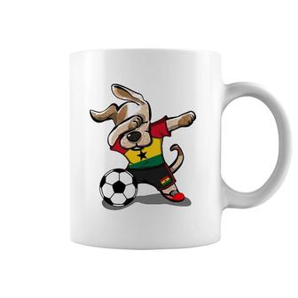 Dabbing Dog Ghana Soccer Fans Jersey Ghanaian Flag Football Coffee Mug | Mazezy
