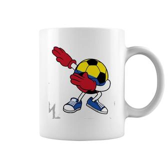 Dabbing Soccer Ball Colombia Jersey Colombian Football Coffee Mug | Mazezy