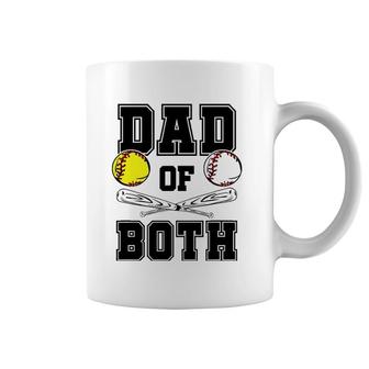 Dad Of Both Dad Of Ballers Funny Baseball Softball Coffee Mug | Mazezy