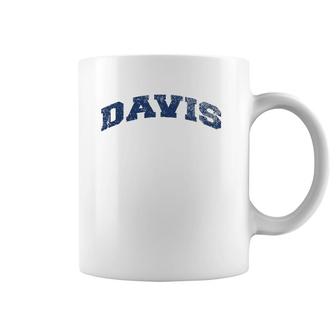 Davis California Varsity Style Vintage Grey Coffee Mug | Mazezy