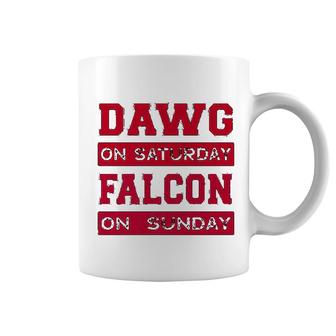 Dawg On Saturday Falcon On Sunday Atlanta Athens Football Coffee Mug | Mazezy