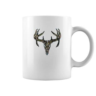 Deer Skull Antlers Camo Printed Coffee Mug | Mazezy