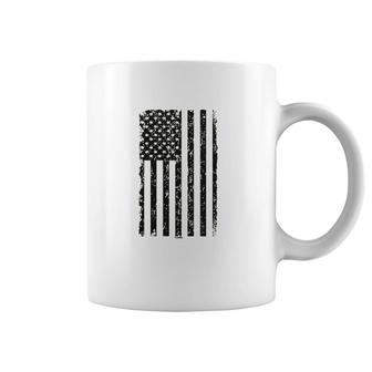 Distressed Black Usa Flag Coffee Mug | Mazezy
