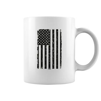 Distressed Black Usa Flag Coffee Mug | Mazezy