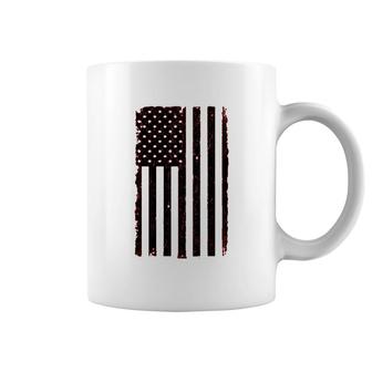 Distressed Black Usa Flag United States Coffee Mug | Mazezy
