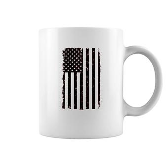 Distressed Black Usa Flag United States Coffee Mug | Mazezy