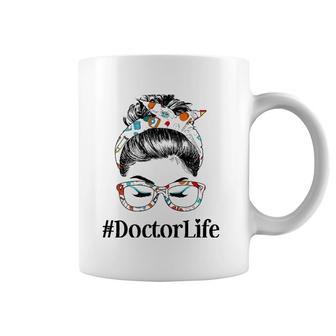 Doctor Life Messy Hair Woman Bun Healthcare Worker Coffee Mug | Mazezy