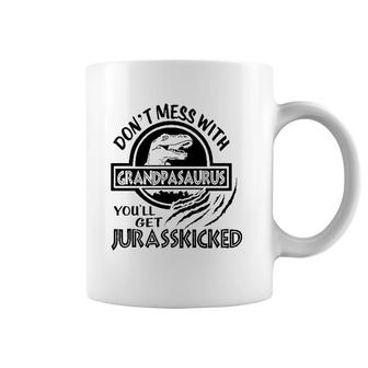 Don't Mess With Grandpasaurus Jurassicked Dinosaur Grandpa Coffee Mug | Mazezy