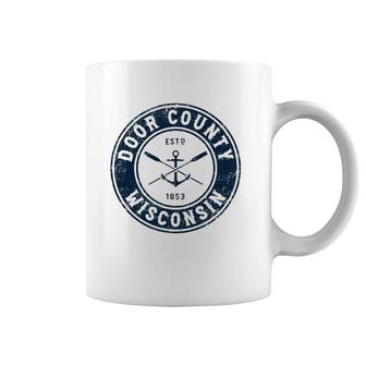 Door County Wisconsin Wi Vintage Boat Anchor & Oars Coffee Mug | Mazezy UK