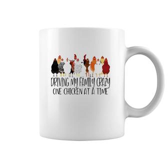 Driving My Family Crazy One Chicken At A Time Funny Coffee Mug | Mazezy