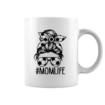 Dy Mom Life Soccer Lover Mothers Day Messy Bun Coffee Mug | Mazezy