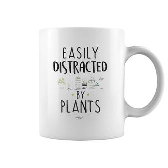 Easily Distracted By Plants Funny Cute Plants Coffee Mug | Mazezy