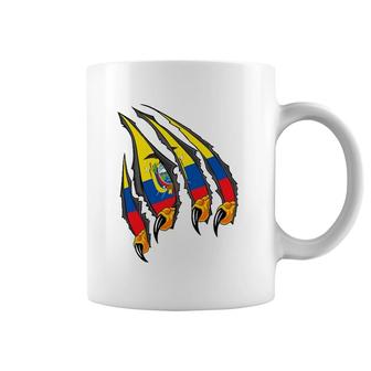 Ecuador Patriotic American Eagle Claws With Ecuadorian Flag Coffee Mug | Mazezy