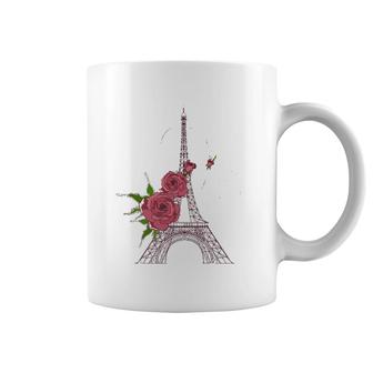Eiffel Tower Of Paris In France Parisian Rose Coffee Mug | Mazezy