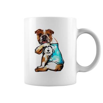 English Bulldog - I Love Mom Tattoo Mother's Day Gift Coffee Mug | Mazezy