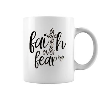 Faith Over Fear Cross Jesus Coffee Mug | Mazezy