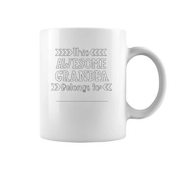 Father's Day Coloring Craft Gift For Grandpa From Grandkids Coffee Mug | Mazezy