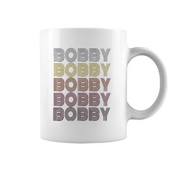 First Name Bobby Retro Pattern Vintage Style Coffee Mug | Mazezy