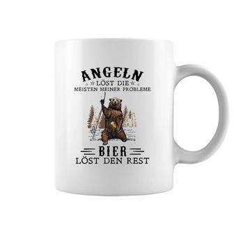 Fishing Gift Fishing Solves Most Of My Problems Beer Solves The Rest Funny Bear Coffee Mug | Mazezy