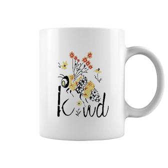 Flower Bee Kind Graphic Coffee Mug | Mazezy