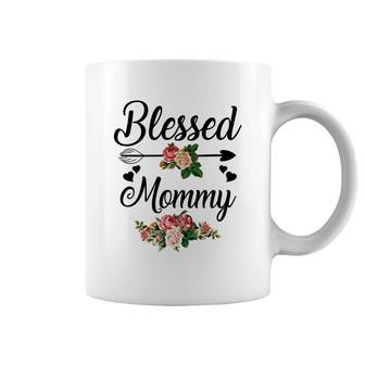Flower Blessed Mommy White Coffee Mug | Mazezy