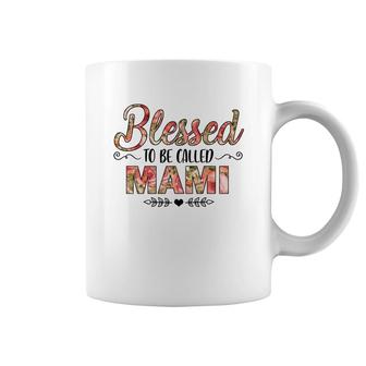 Flower Blessed To Be Called Mami White Coffee Mug | Mazezy