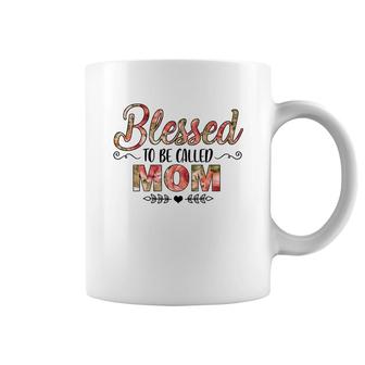 Flower Blessed To Be Called Mom White Coffee Mug | Mazezy