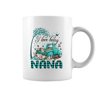 Flower Truck I Love Being Nana Butterfly Art Mother's Day Coffee Mug | Mazezy