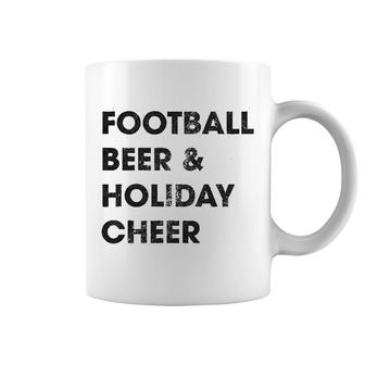 Football Beer And Holiday Cheer Coffee Mug | Mazezy