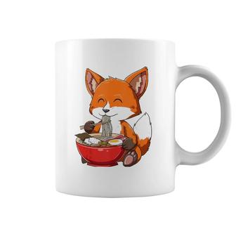 Fox Eating Ramen Ramen Noodle Lovers Fox Themed Gift Coffee Mug | Mazezy