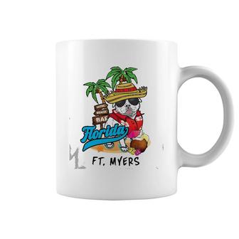 Ft Myers Florida Usa Beach Party Bulldog Vacation Souvenir Coffee Mug | Mazezy