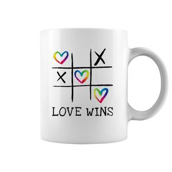 Fun Lgbtq Love Wins In Gay Pride Rainbow Colors - Gay Ally Coffee Mug | Mazezy
