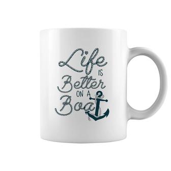 Fun Life Is Better On A Boat Cruising Lovers And Boaters Coffee Mug | Mazezy