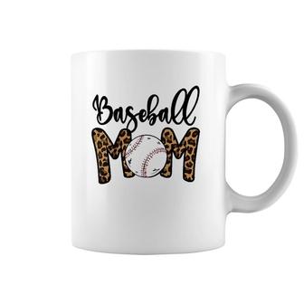 Funny Baseball Mom Leopard Print Softball Mom Mother's Day Coffee Mug | Mazezy