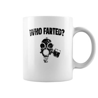 Funny Gasmask Vintage - Who Farted Coffee Mug | Mazezy