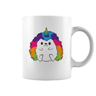 Funny Hedgehog Unicorn Kids Rainbow Hedgehog Coffee Mug | Mazezy