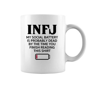 Funny Infj Social Battery Introvert Intuitive Personality Coffee Mug | Mazezy