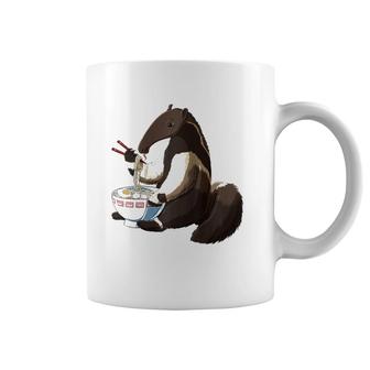 Funny Japanese Kawaii Ramen Anteater Raglan Baseball Tee Coffee Mug | Mazezy
