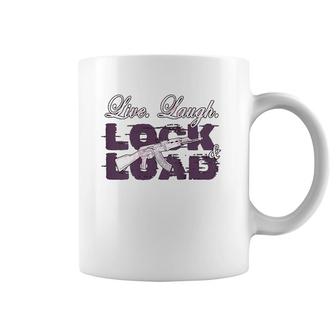 Funny Live Laugh Lock And Load Tee Coffee Mug | Mazezy