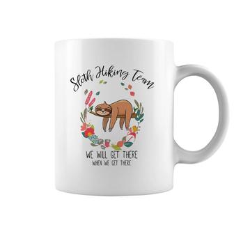 Funny Sloth Gift Women Mothers Day Flower Sloth Hiking Team Coffee Mug | Mazezy